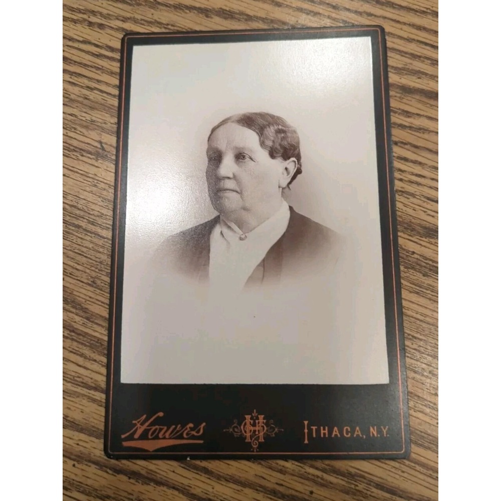 Antique Cabinet Card Lady Woman Photo Victorian Portrait Ithaca New York Howes
